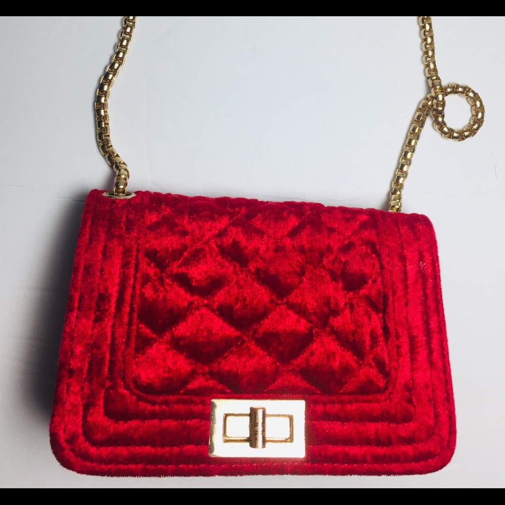 POPATU Quilted Velvet Shoulder Bag